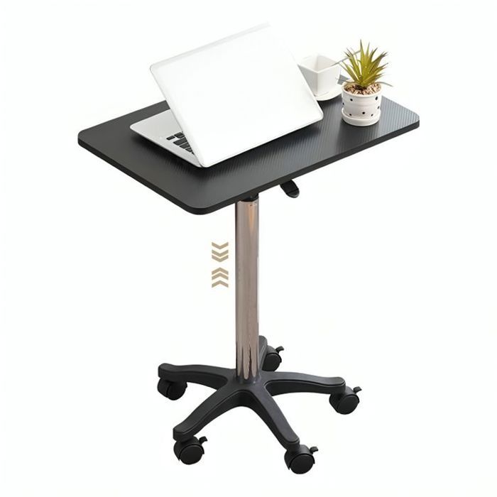 Bureau pour ordinateur portable réglable en hauteur avec roulettes