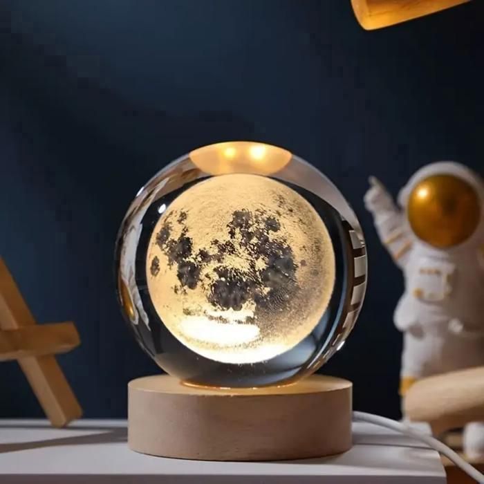 Lampe Boule De Cristal Lumineuse En Forme De Lune