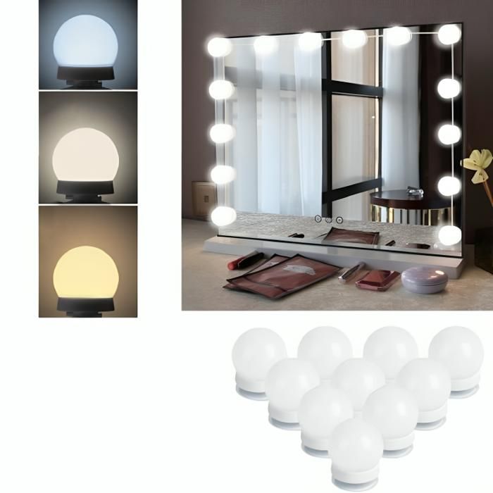 Lampes LED de vanité – 10 pièces – Lumière réglable