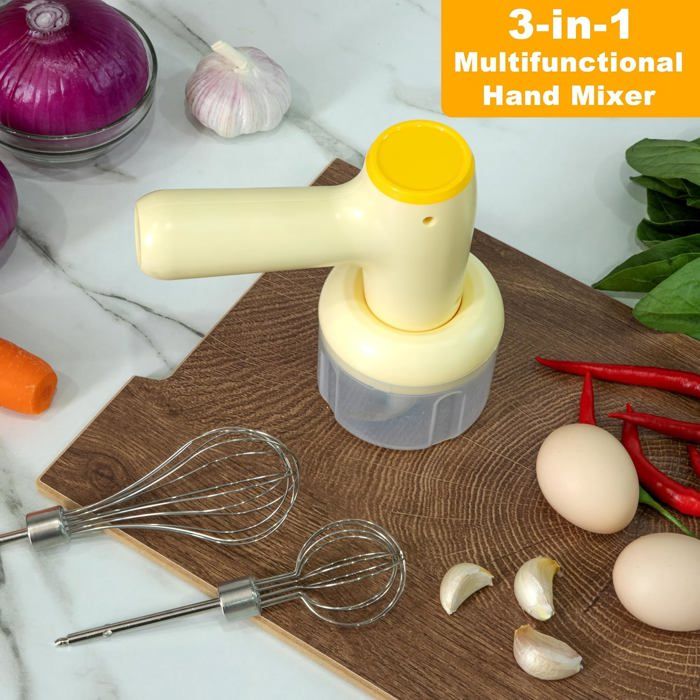 Machine de Cuisine 3-en-1 Sans Fil Multifonction - Yellow