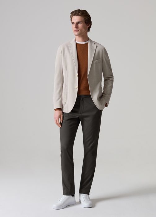 Pantalon chino contemporain à cinq poches-Vert-46