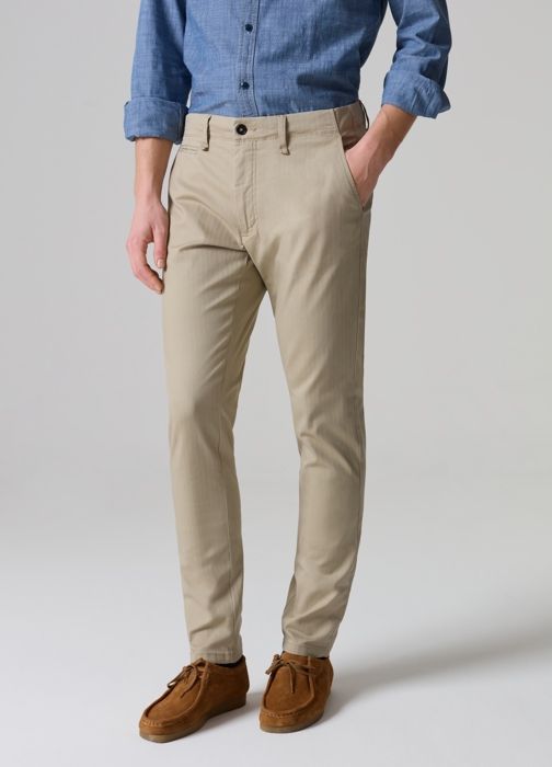 Chinos slim-fit - PIOMBO - Beige - 97% Coton - 3% Élasthanne - Taille 48 - Marjane Mall - Image 2