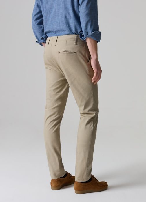 Chinos slim-fit - PIOMBO - Beige - 97% Coton - 3% Élasthanne - Taille 48 - Marjane Mall - Image 3
