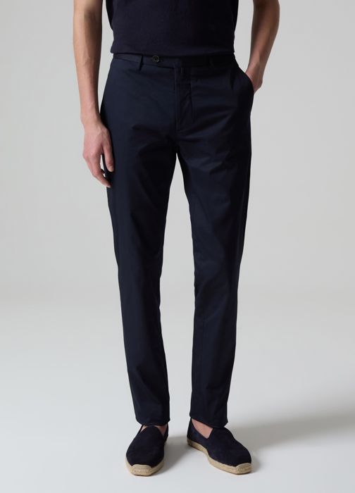 Pantalon Chino - PIOMBO - Bleu Foncé - Coton Stretch - 2 Poches Arrière - Taille 56 - Marjane Mall - Image 3