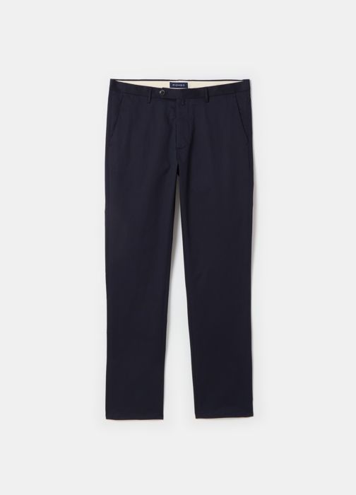 Pantalon Chino - PIOMBO - Bleu Foncé - Coton Stretch - 2 Poches Arrière - Taille 56 - Marjane Mall - Image 4