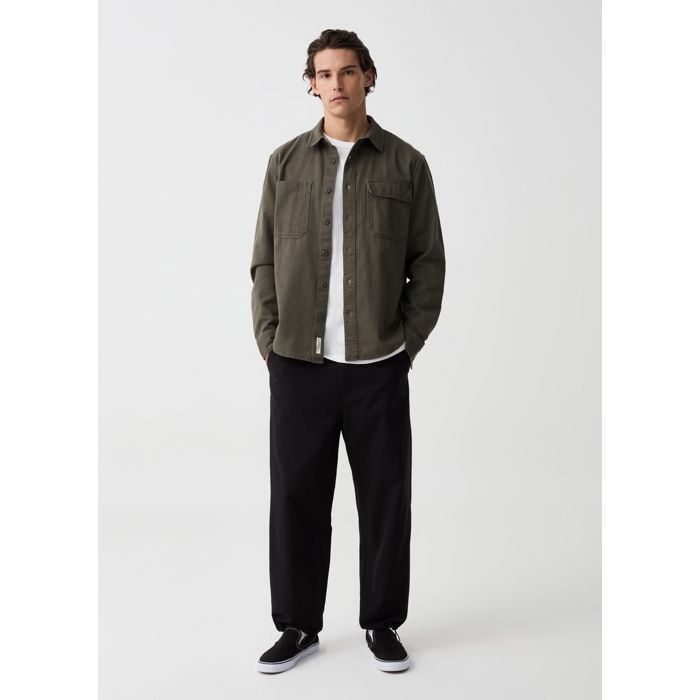 Pantalon chino jogger en coton-Noir-M