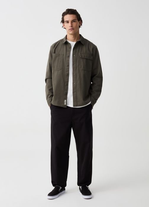 Pantalon chino jogger en coton-Noir-M