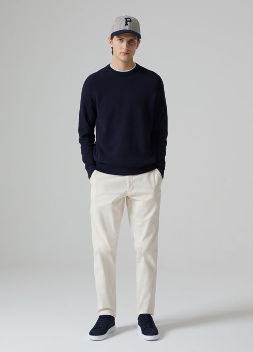 Chinos slim-fit - PIOMBO - Blanc - 98% Coton - 2% Élasthanne - Taille 56