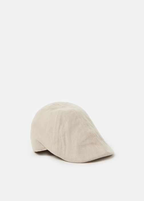 Casquette plate en lin-Beige-FASUL