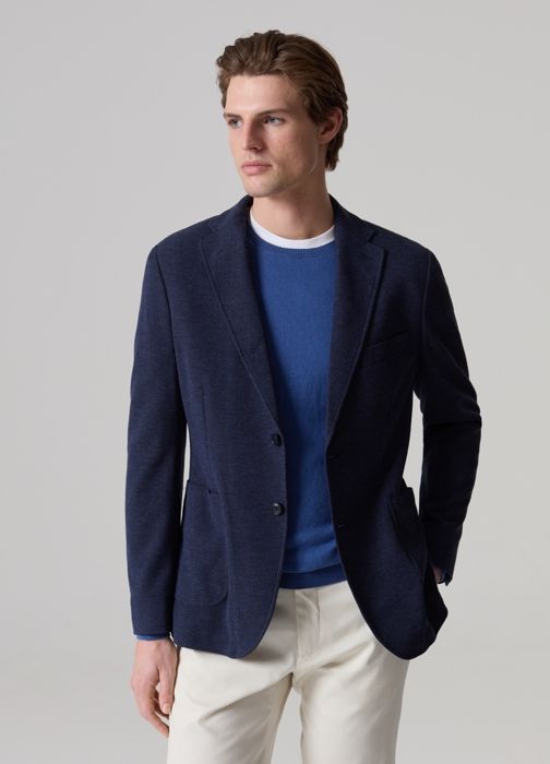 Blazer contemporain slim-fit à un bouton-Bleu-50