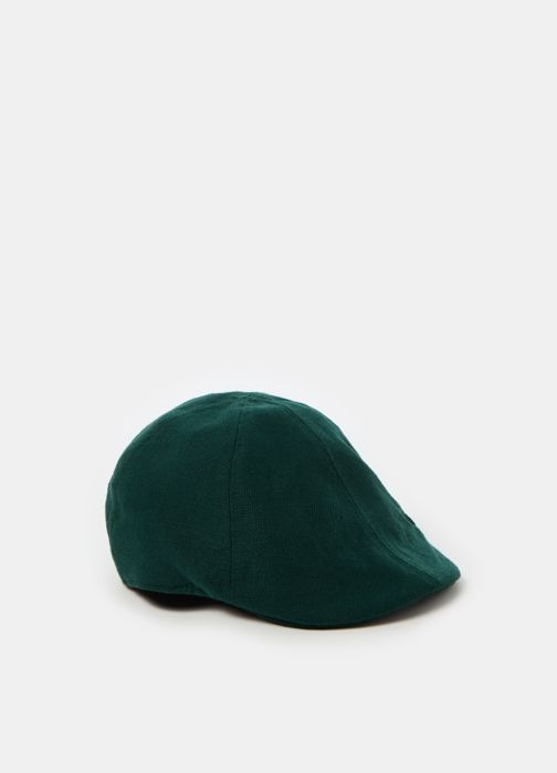 Casquette plate en mélange de lin-Vert-FASUL