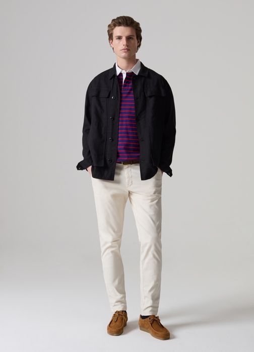 Veste en lin et viscose - PIOMBO - Noir - XL - 4 poches - Homme