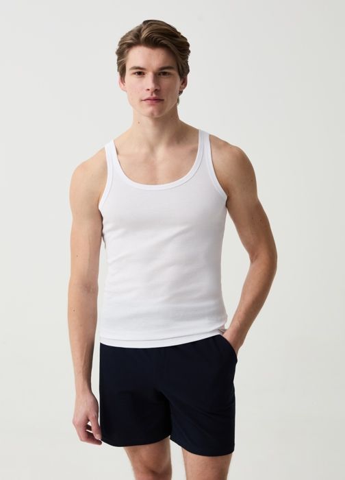 Shorts de pyjama - Bleu Nuit - XL - 100% coton - Cordon de serrage - 2 poches verticales