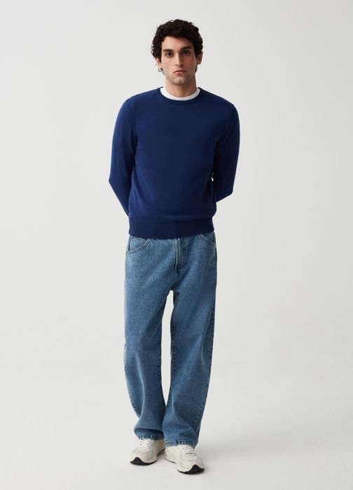 pull à col rond-Dark Blue-XL