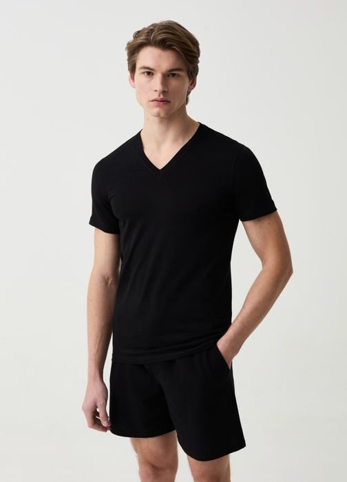 Shorts de pyjama - Non spécifié - Noir - 100% coton - Cordon de serrage - Poches verticales