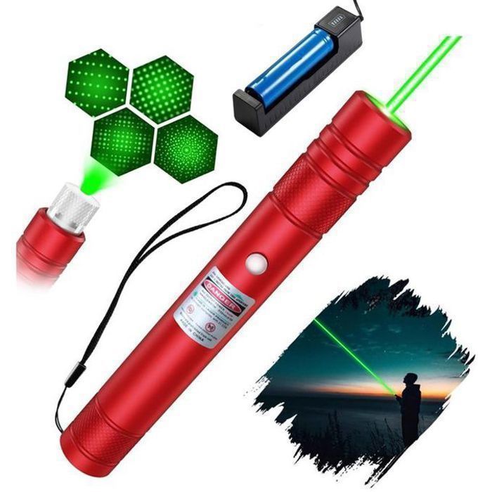 Pointeur Laser Vert Haute Puissance 1000m - Rechargeable avec Batterie et Chargeur