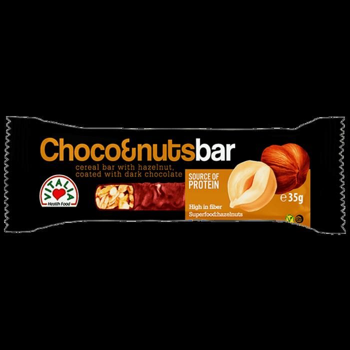 Barre Choco & Nuts aux Noisettes Enrobée de Chocolat 35g