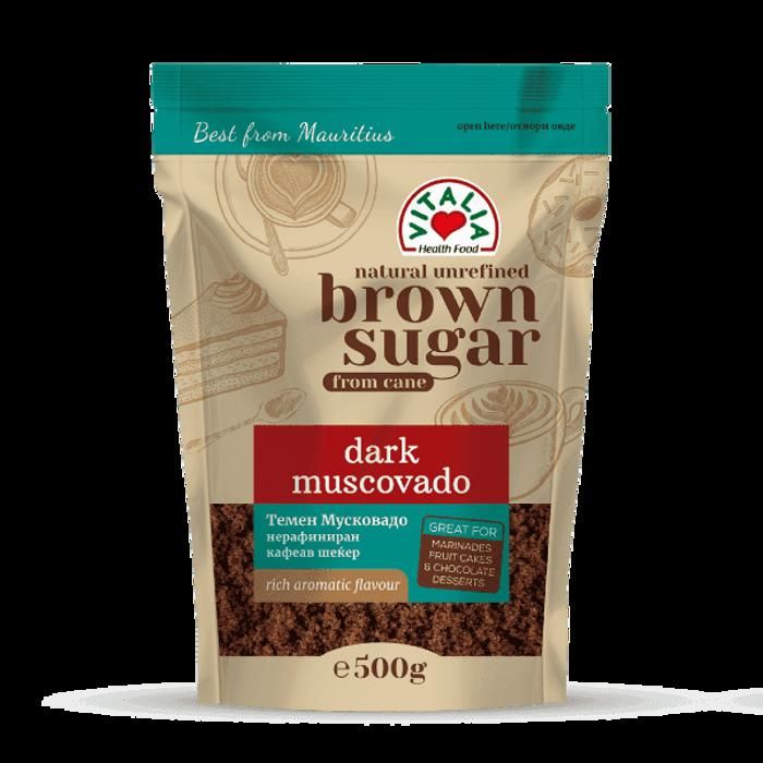 Sucre Brun de Canne Non Rafiné Muscovado Foncé 500g