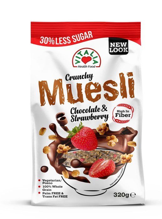 Crunchy Muesli Chocolat Fraise Allégé en Sucre 320g