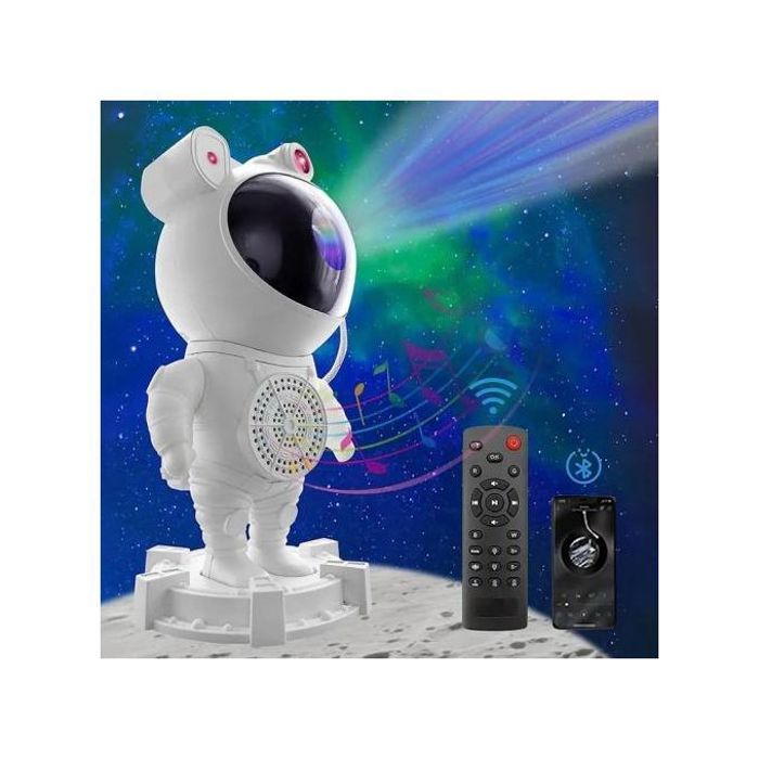 Projecteur Astronaute Galaxy Night Light – Veilleuse avec Nébuleuse et Musique, Étoiles et Ciel Étoilé