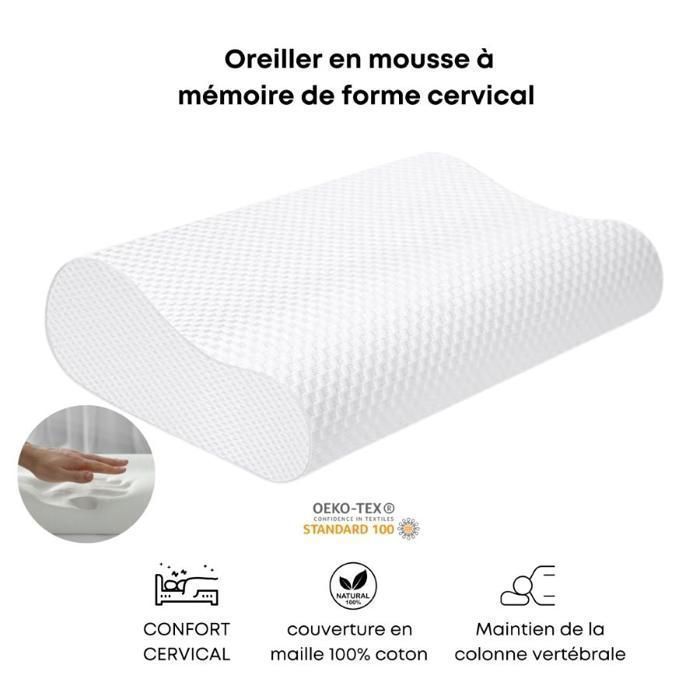 Oreiller Medical en mousse à mémoire de forme Cervical