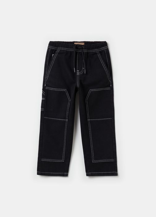 Joggers en denim - Non spécifié - Coupe ample - 100% coton - Style workwear - Poches multiples