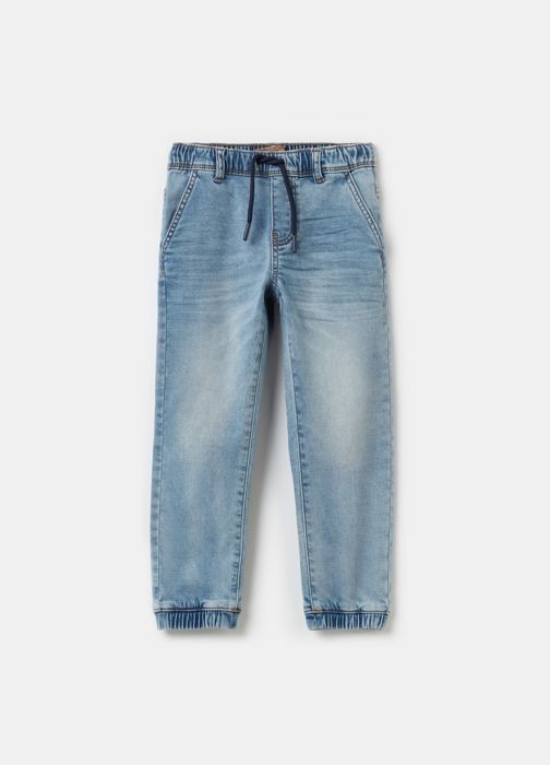 Joggers en denim - MARQUE - Modèle - Coton stretch - Taille élastiquée - Poches pratiques