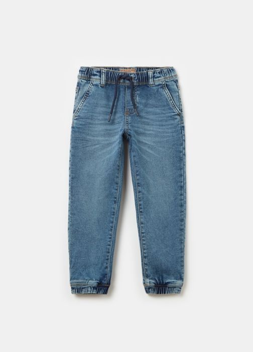 Joggers en denim décoloré avec cordon de serrage