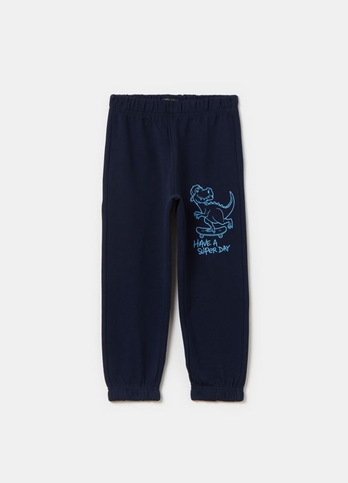 Joggers - Non spécifié - Imprimé dinosaure - 100% coton - Bordures extensibles - Poche arrière