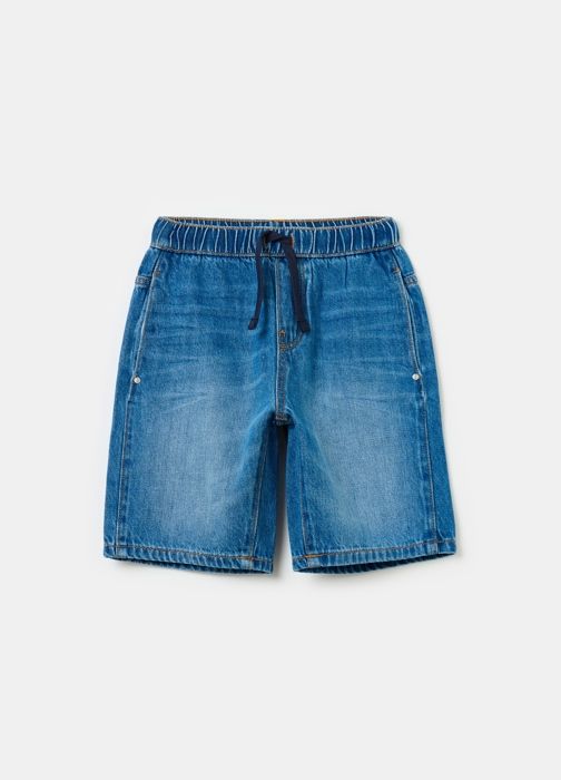 Bermuda joggers en denim avec cordon de serrage