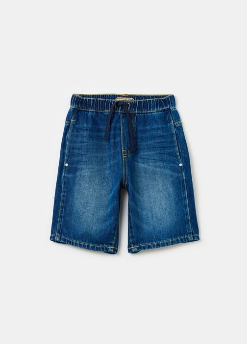 Bermuda joggers - Non spécifié - Denim - Taille stretch - Cordon de serrage - Poches multiples