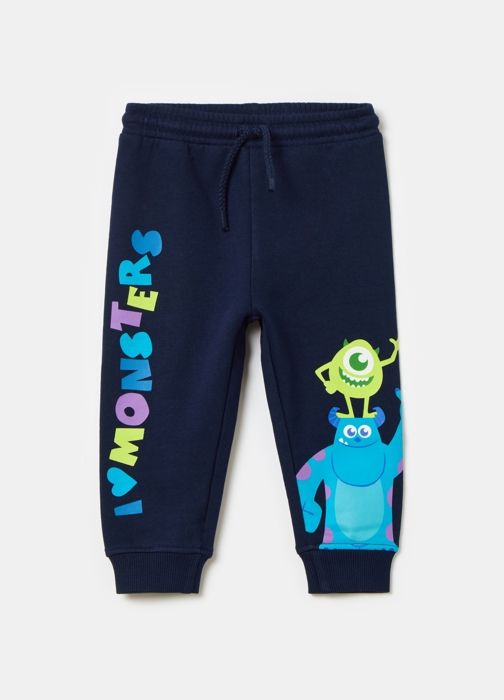 Joggers - Disney Baby - Monsters Co - 100% Coton - Taille Élastiquée - Imprimé Multicolore