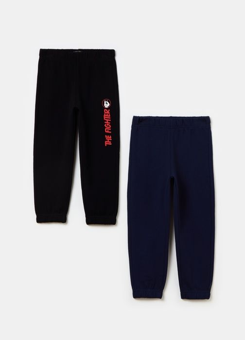 Pack de deux joggers en terry français avec imprimé