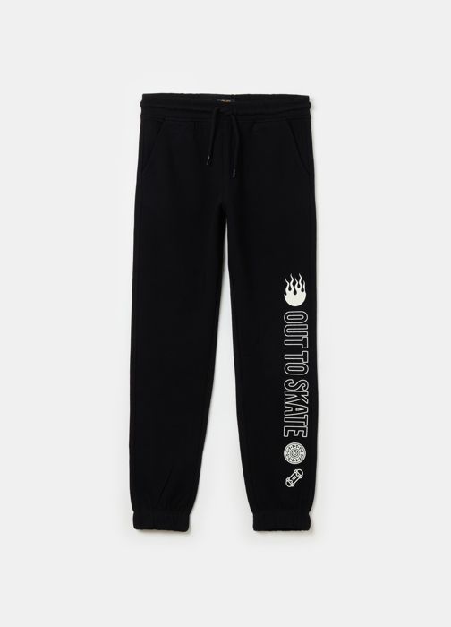 Joggers en molleton avec cordon de serrage et imprimé
