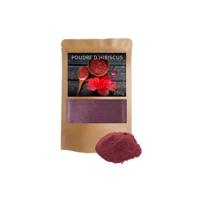 HIBISCUS EN POUDRE Henné coloration capillaire végétale naturelle Acajou - 200g