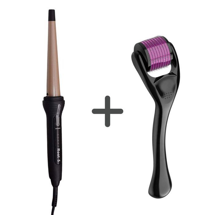 Pack Fer à Boucler NR MART Root 5 Wave Envy + Derma Roller System 0.50mm – Soin Capillaire et Soin de la Peau
