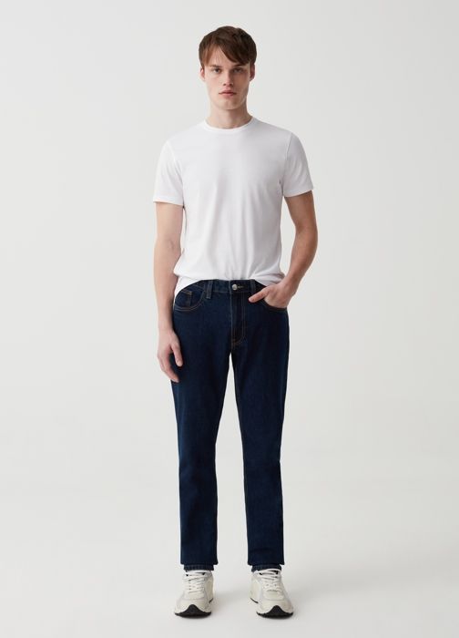 Jeans slim - Non spécifié - Cinq poches - 100% coton recyclé - Délavé - Taille standard
