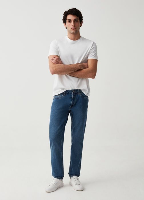 Jeans slim - Non spécifié - Non spécifié - 100% coton recyclé - Délavé - Cinq poches