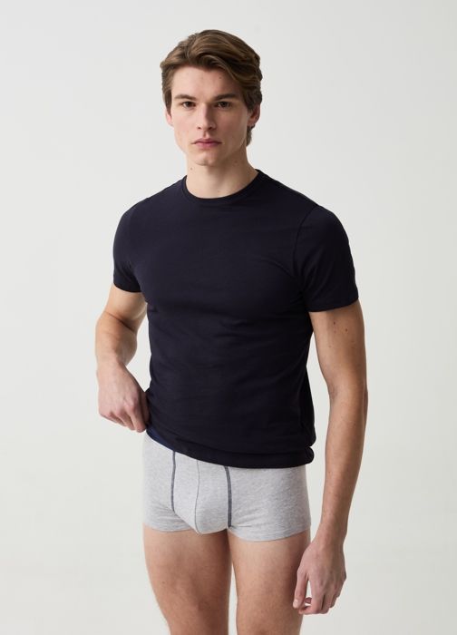 Boxers - Non spécifié - Lot de 5 - Coton biologique - Taille élastique - Motif rayé
