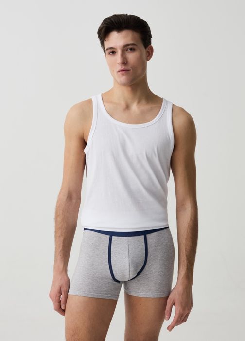 Lot de trois paires de boxers avec finitions rayées