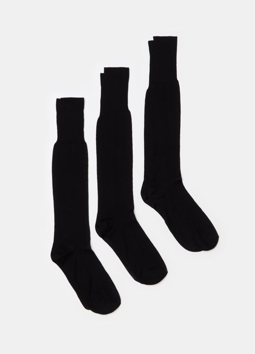 Lot de trois paires de chaussettes longues en coton