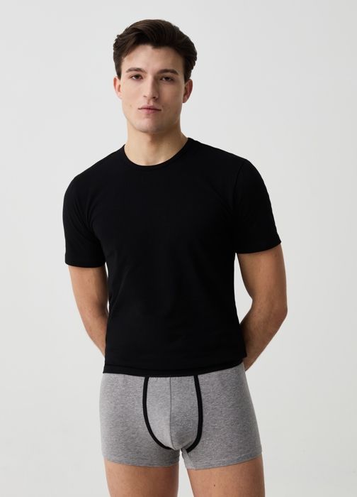Lot de trois paires de boxers avec finitions rayées