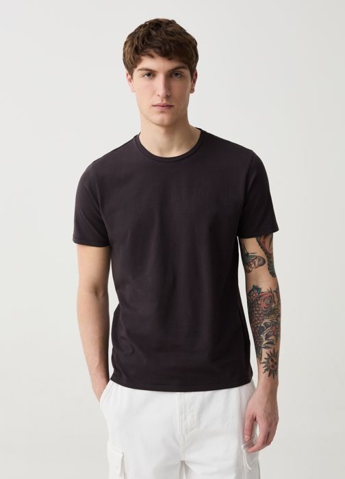 T-shirt slim fit en coton biologique extensible