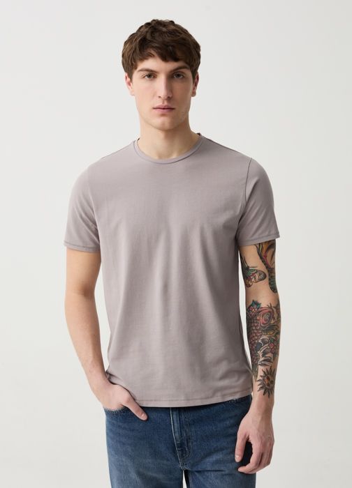 T-shirt slim fit en coton biologique extensible