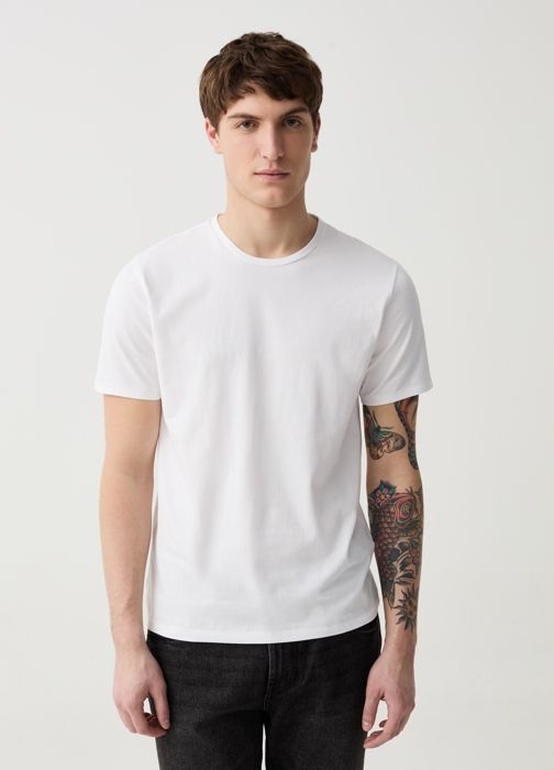 T-shirt slim fit en coton biologique extensible