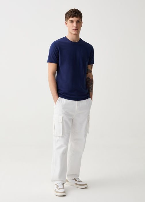 T-shirt slim fit en coton biologique extensible