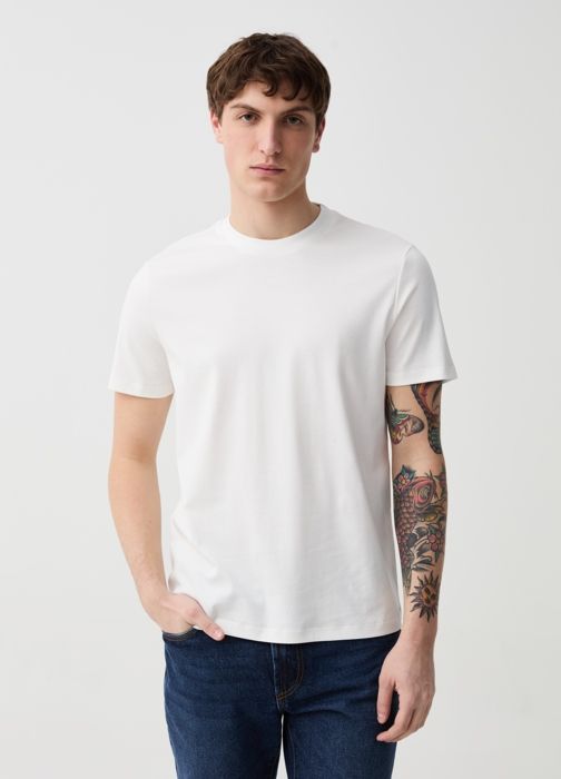 T-shirt - Premium - Blanc - 100% Coton - Coupe Régulière - Manches Courtes