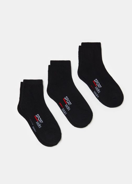 Lot de trois paires de chaussettes courtes extensibles pour fitness