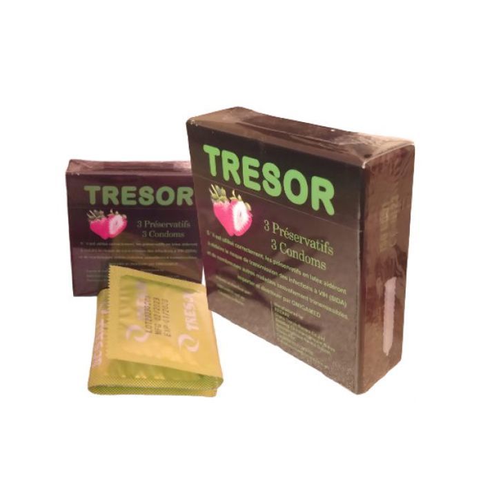 Tresor Préservatif en pointillé de qualité - 3 préservatifs FRAIS