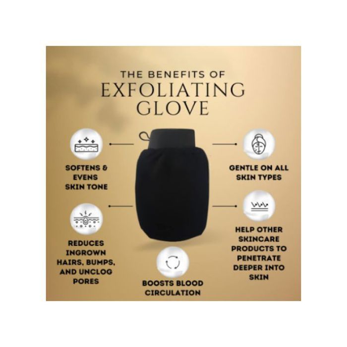 Gant de bain exfoliant pour gommage corporel (Gant Kessa) - Noir